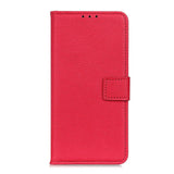 Samsung Galaxy Note 20 Litchi skinndeksel m. Kortholder - Rød
