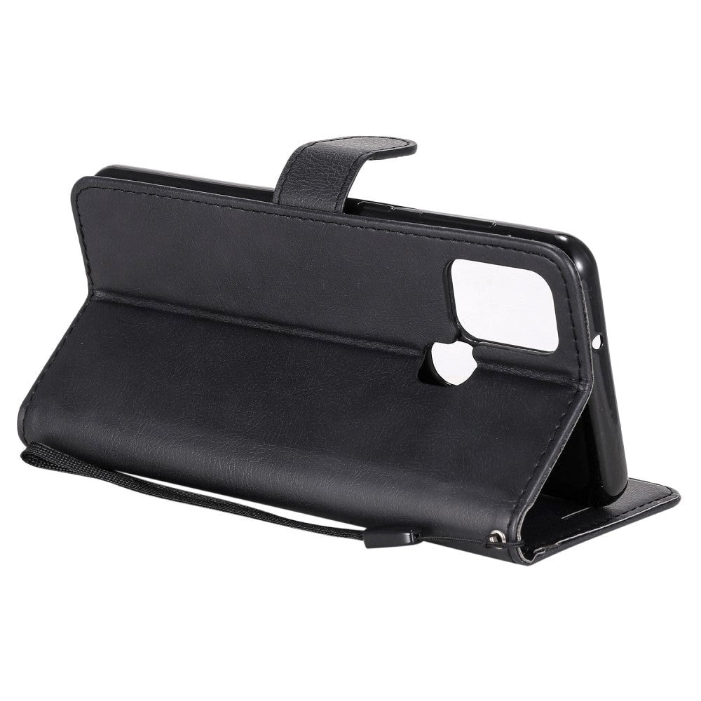 Samsung Galaxy A21s Flip-deksel i lær m. Lommebok og stropp - Svart