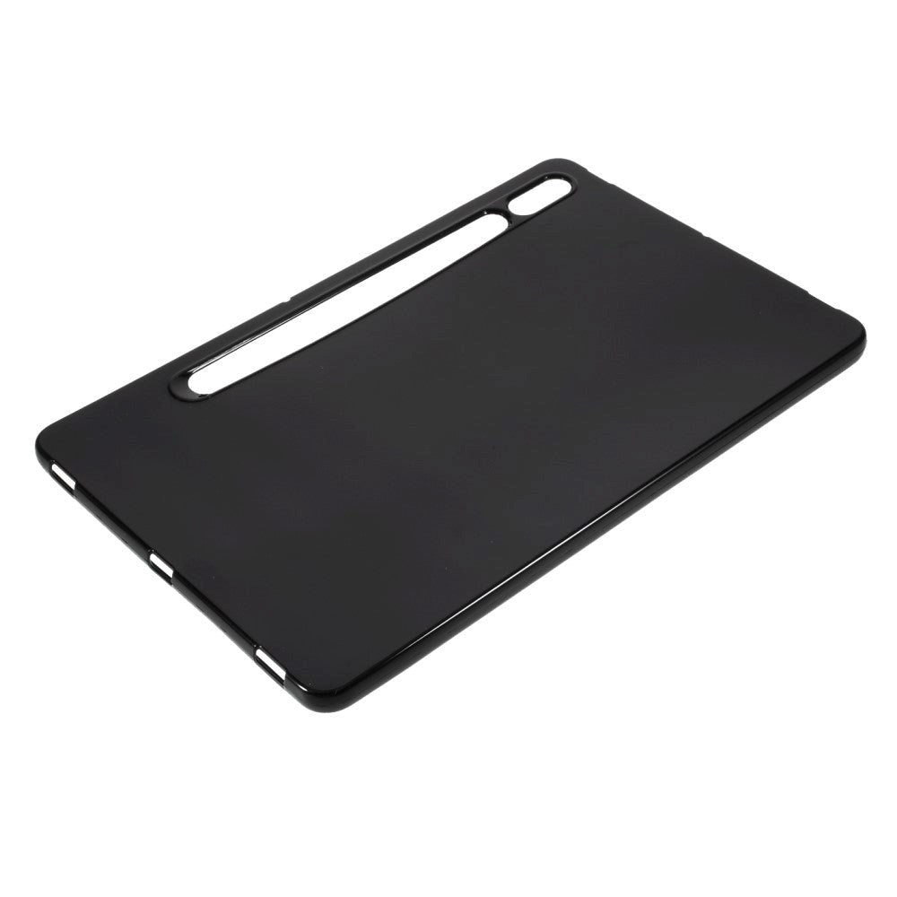 Samsung Galaxy Tab S8 / S7 Fleksibel Plastik Bagside Cover - Sort