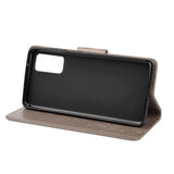 Samsung Galaxy S20 FE / S20 FE (5G) skinndeksel m. Kortholder - Blomster Avtrykk - Grå