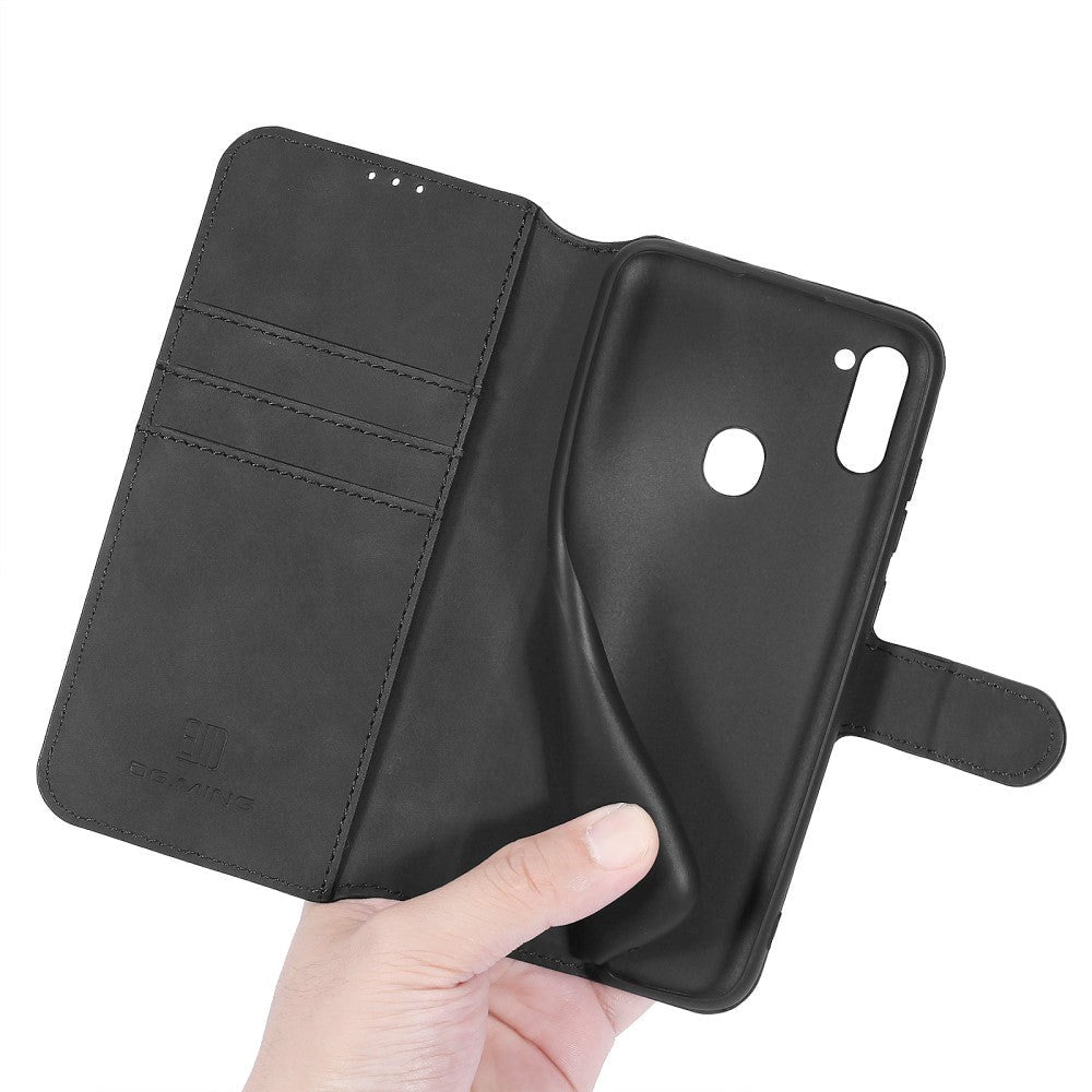 Samsung Galaxy M11 DG.MING Retro skinndeksel m. Kortholder - Sort