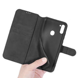 Samsung Galaxy M11 DG.MING Retro skinndeksel m. Kortholder - Sort