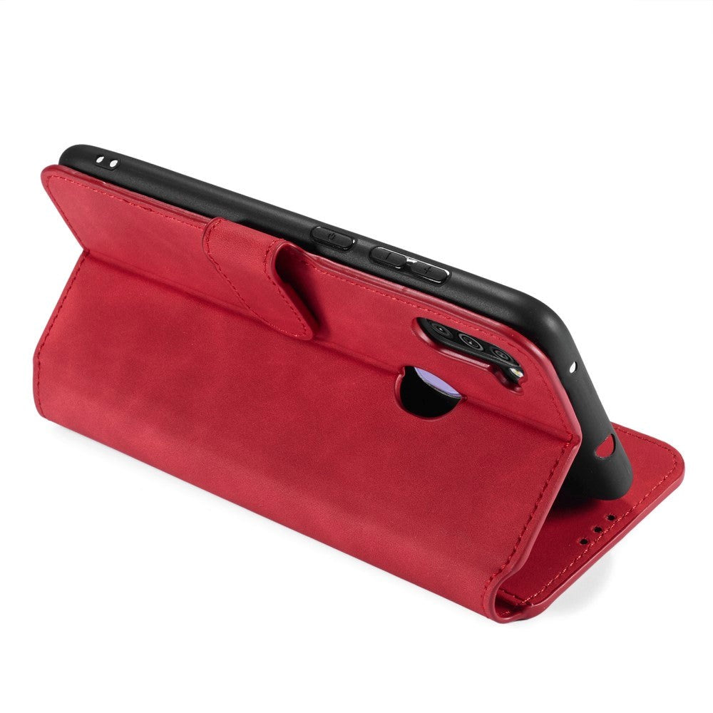 Samsung Galaxy M11 DG.MING Retro skinndeksel m. Kortholder - Rød