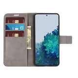 Samsung Galaxy S21 Leather Flip Cover m. Lommebok - Grå