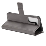 Samsung Galaxy S21 Leather Flip Cover m. Lommebok - Grå