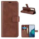 Samsung Galaxy S21 Leather Flip Cover m. Lommebok - Brun