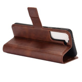 Samsung Galaxy S21 Leather Flip Cover m. Lommebok - Brun