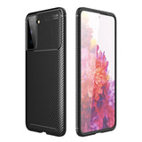 Samsung Galaxy S21 Carbon Fiber fleksibelt plastdeksel - svart
