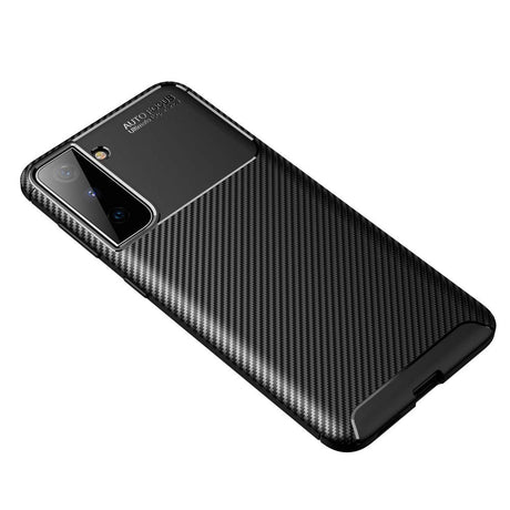 Samsung Galaxy S21 Carbon Fiber fleksibelt plastdeksel - svart
