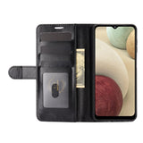 Samsung Galaxy A12 Neutral Leather Flip Cover m. Lommebok - Svart