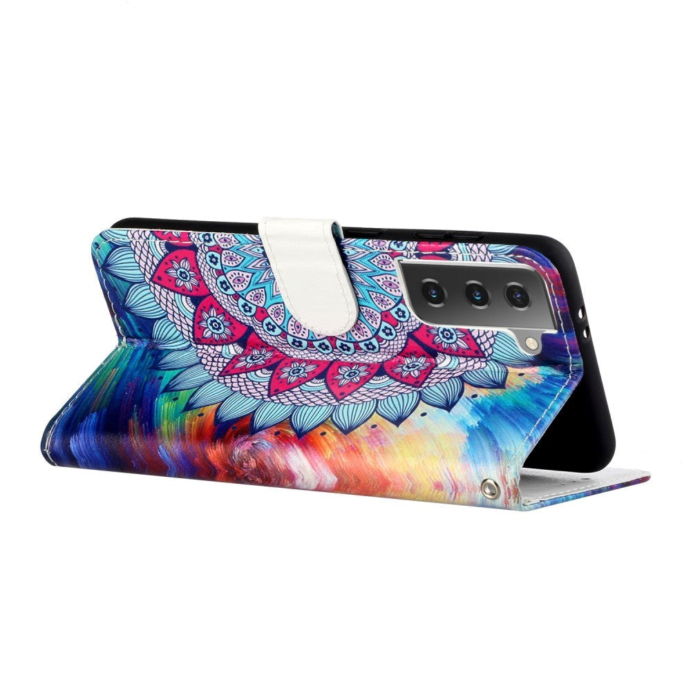 Samsung Galaxy S21+ (Plus) Læder Cover m. Pung - Mandala Flower