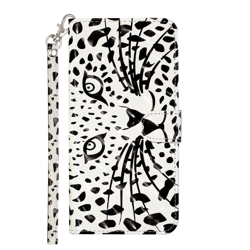 Samsung Galaxy S21+ (Plus) skinnende skinndeksel m. Lommebok - White Tiger