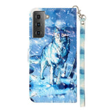 Samsung Galaxy S21+ (Plus) Skinnende Læder Cover m. Pung - Ulv