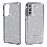 Samsung Galaxy S21 Glitter Plastdeksel - Gjennomsiktig / Svart
