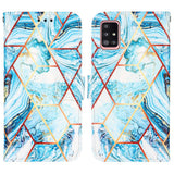 Samsung Galaxy A51 5G Marmor Cover m. Pung - HimmelBlå