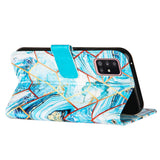 Samsung Galaxy A51 5G Marmor Cover m. Pung - HimmelBlå