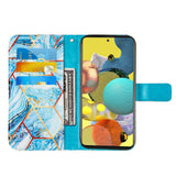 Samsung Galaxy A51 5G Marmor Cover m. Pung - HimmelBlå
