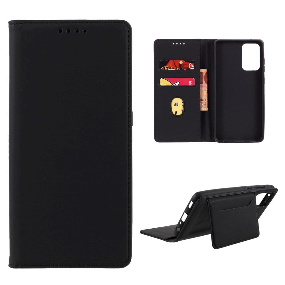 Samsung Galaxy A52s (5G) / A52 (4G / 5G) Blank Læder Cover m. Pung - Sort