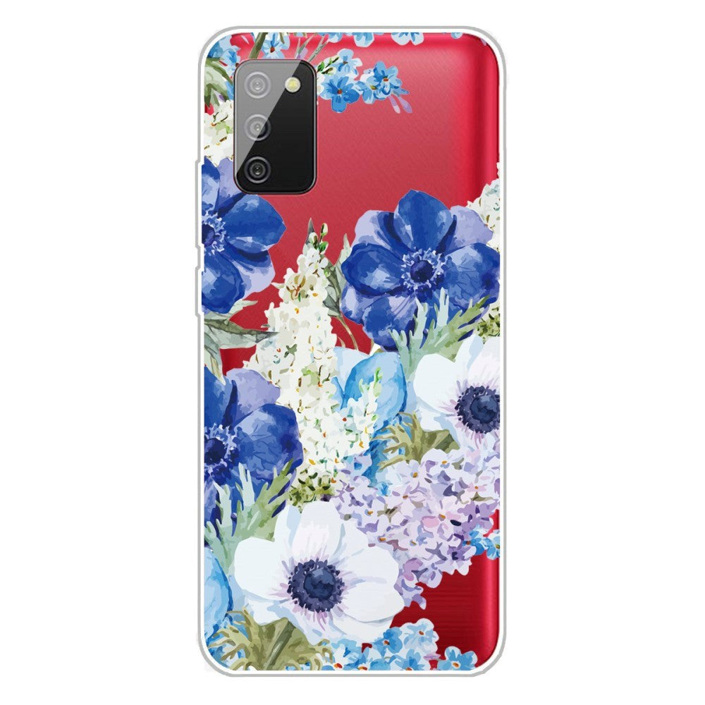 Samsung Galaxy A02s fleksibelt plastdeksel - blomstertrykk