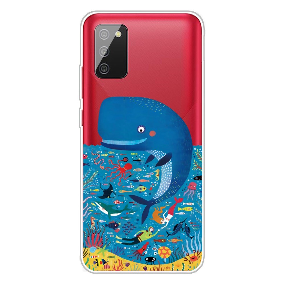 Samsung Galaxy A02s fleksibelt plastdeksel - Whale Print