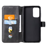 Samsung Galaxy A52s (5G) / A52 (4G / 5G) glanset skinndeksel m. Kortholder og stativfunksjon - svart