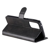 Samsung Galaxy A52s (5G) / A52 (4G / 5G) glanset skinndeksel m. Kortholder og stativfunksjon - svart