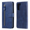 Samsung Galaxy A52 (4G / 5G) lærdeksel m. Glidelåslomme - Blå