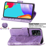 Samsung Galaxy A52s (5G) / A52 (4G / 5G) Leather Flip Cover - Butterflies Imprint - Lavendel
