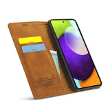 Samsung Galaxy A52s (5G) / A52 (4G / 5G) LC.IMEEKE Skinndeksel Flip m. Lommebok - Brun