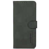 Samsung Galaxy S21 FE (5G) KHAZNEH Retro Leather Flip Cover m. Lommebok - Grønn