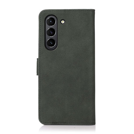 Samsung Galaxy S21 FE (5G) KHAZNEH Retro Leather Flip Cover m. Lommebok - Grønn