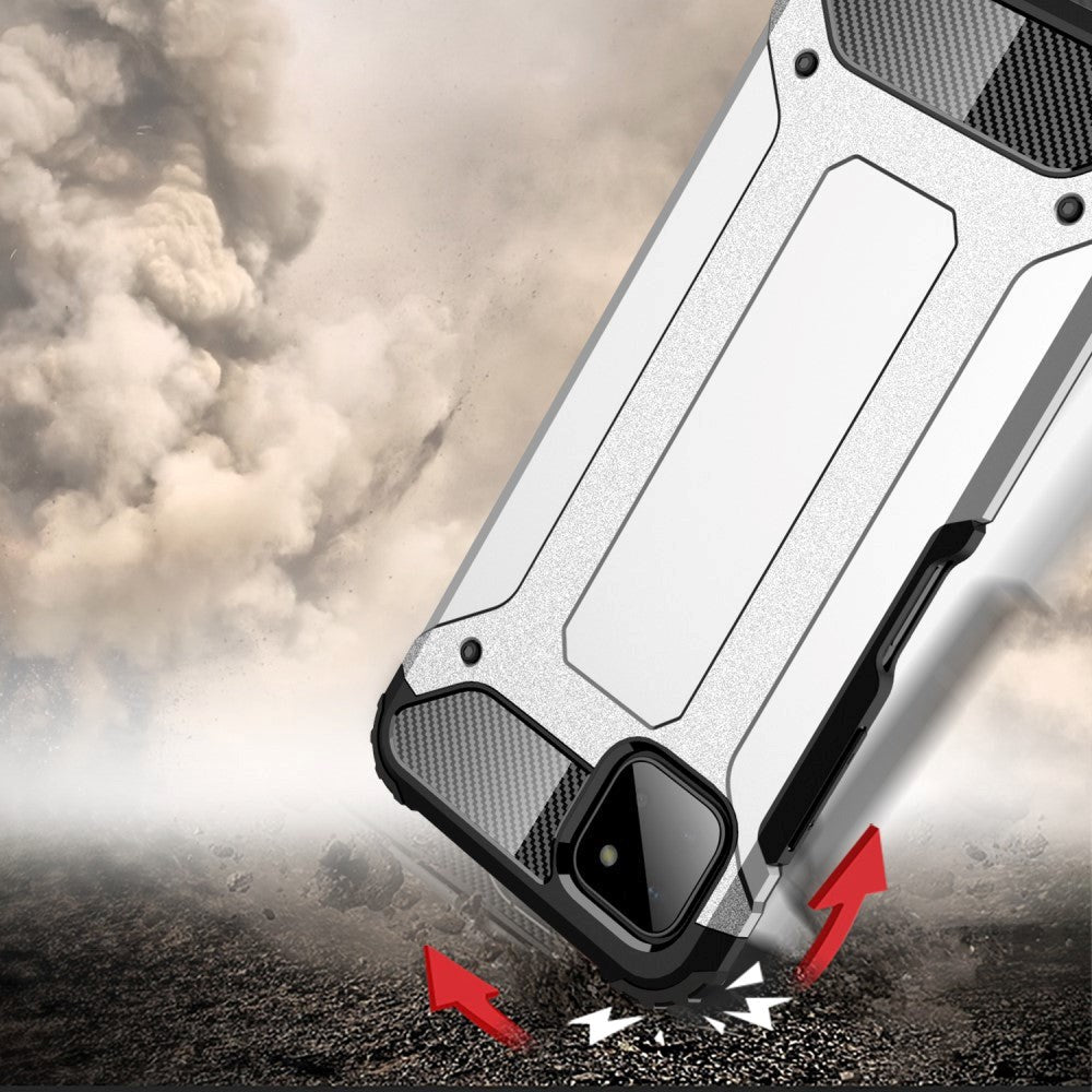 Samsung Galaxy A22 (5G) Armor Guard Craftsman Bakdeksel - Sølv