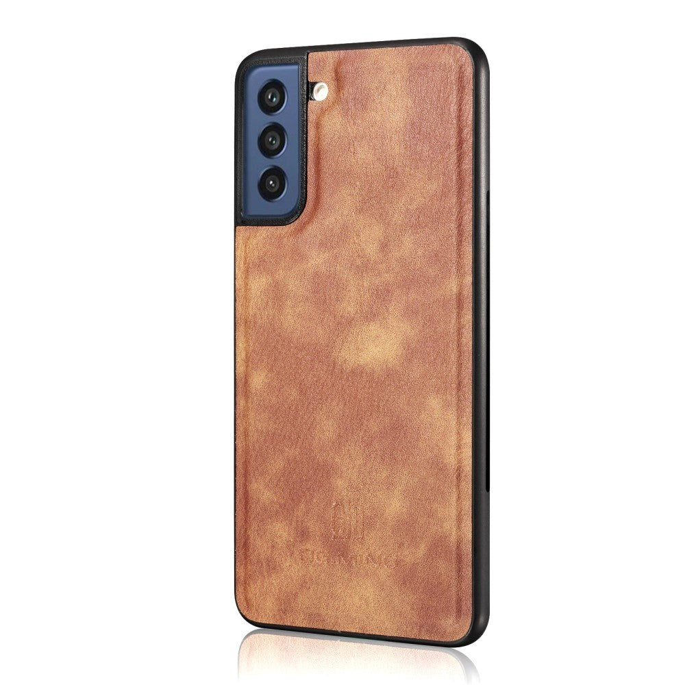 Samsung Galaxy S21 FE (5G) DG.MING Retro Magnetisk Læder Cover m. Pung - 2 in 1 - Brun