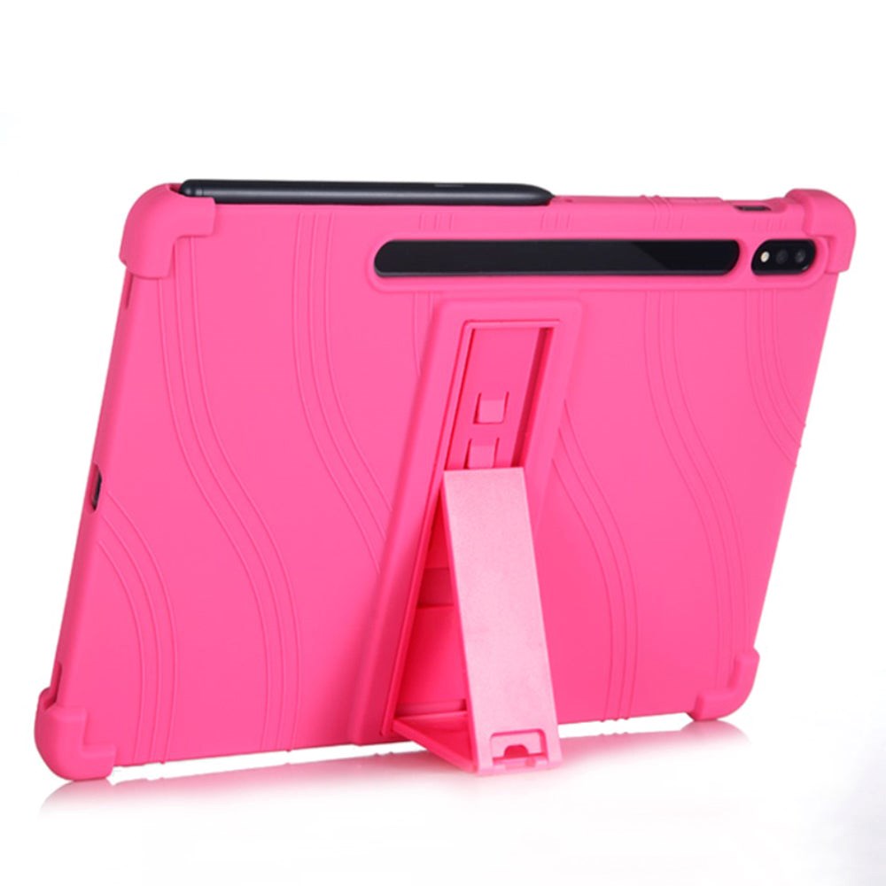 Samsung Galaxy Tab S8 Plus / S7 Plus 12.4" Silikone Cover m. Ståfunktion - Pink