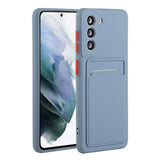 Samsung Galaxy S21 bakdeksel m. Kortholder - Blå