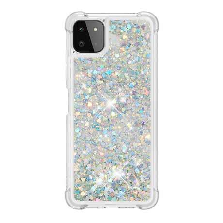 Samsung Galaxy A22 (5G) - EIDERWOOD Fleksibelt Plastik Cover m. Flydende Glimmer - Sølv