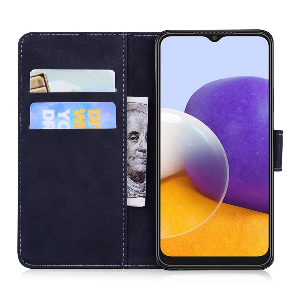 EIDERWOOD - Samsung Galaxy A22 (5G) - Kunstlæder Flip Cover m. Kortholder & Ståfunktion - Sort