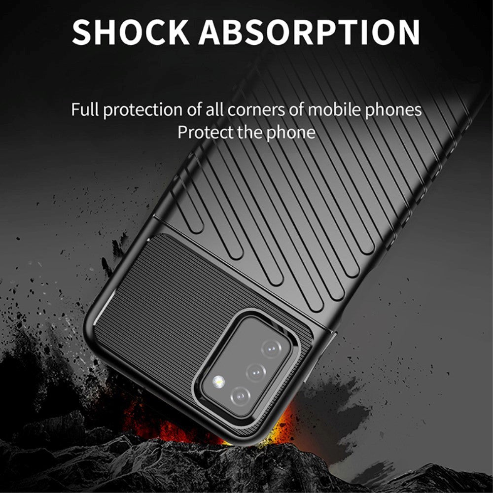 Samsung Galaxy A03s Thunder Series Twill plastbakdeksel - blå