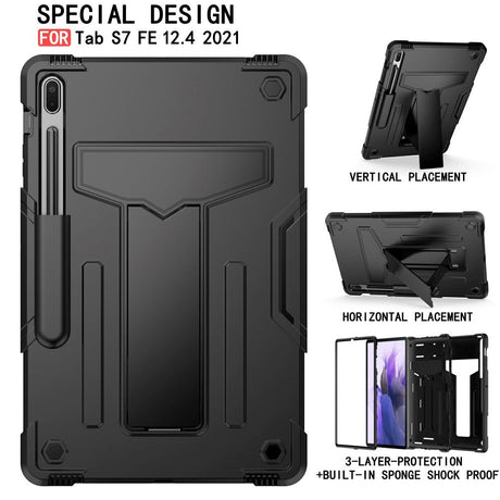 Samsung Galaxy Tab S7 FE Craftsman Cover m. Stativ - Svart