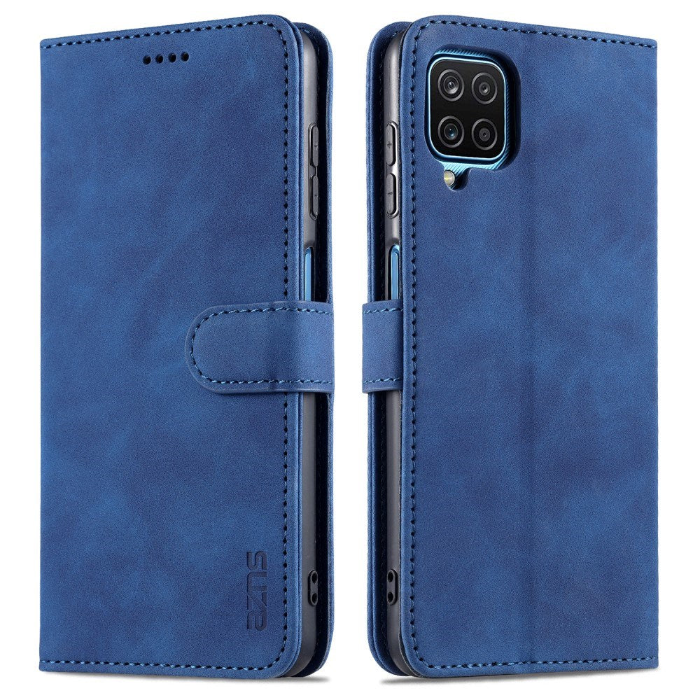 EIDERWOOD - Samsung Galaxy A12 - Kunstlæder Flip Cover m. Kortholder & Ståfunktion - Blå