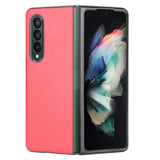 Samsung Galaxy Z Fold3 (5G) Neutralt Cover m. Læder Bagside - Rød