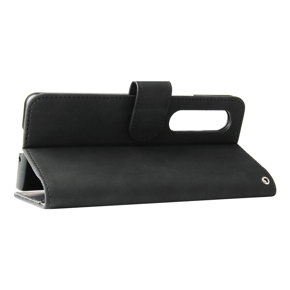 Samsung Galaxy Z Fold3 5G Flip-deksel i mykt skinn m. Lommebok - Svart