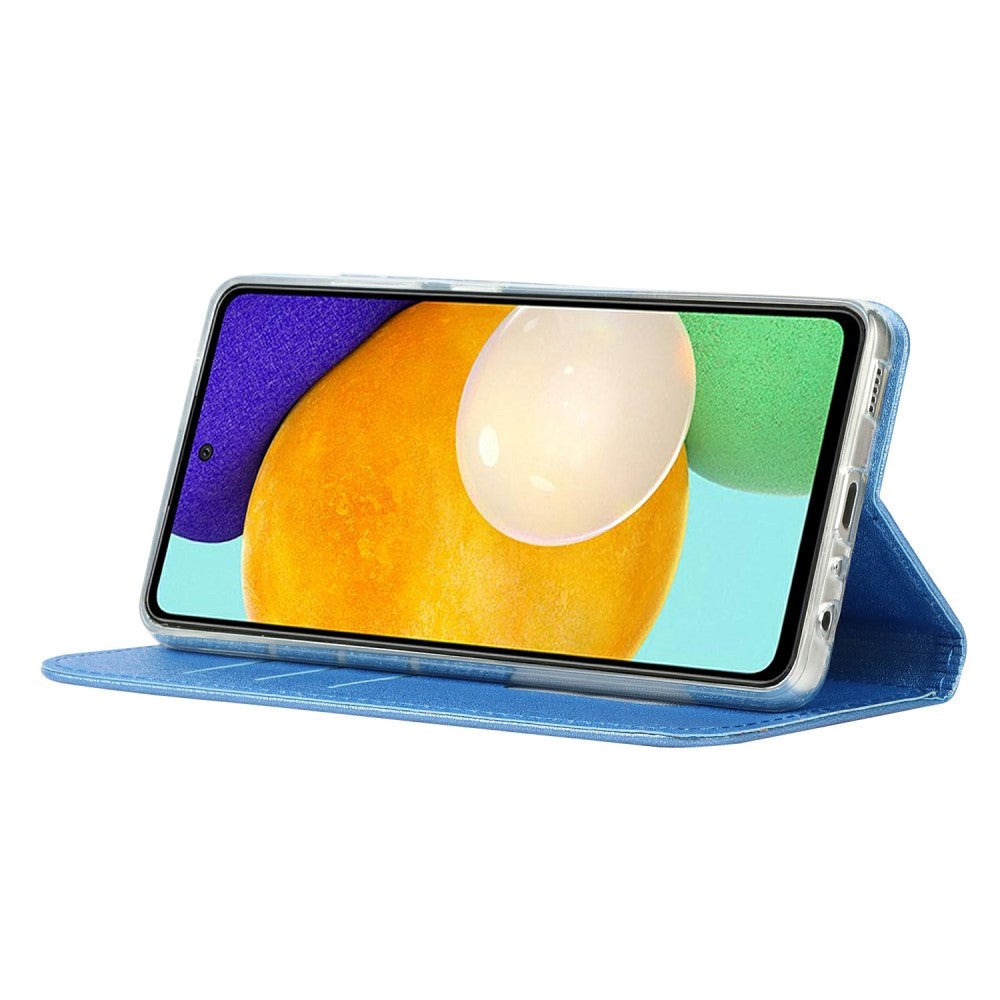 Samsung Galaxy A52 (4G / 5G) / A52s (5G) Leather Flip Cover - Silk Texture m. Lommebok - Blå