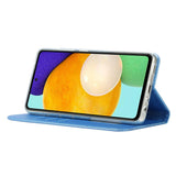 Samsung Galaxy A52 (4G / 5G) / A52s (5G) Leather Flip Cover - Silk Texture m. Lommebok - Blå