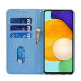 Samsung Galaxy A52 (4G / 5G) / A52s (5G) Leather Flip Cover - Silk Texture m. Lommebok - Blå