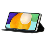 Samsung Galaxy A52 (4G / 5G) / A52s (5G) Læder Flip Cover - Silke Tekstur m. Pung - Sort