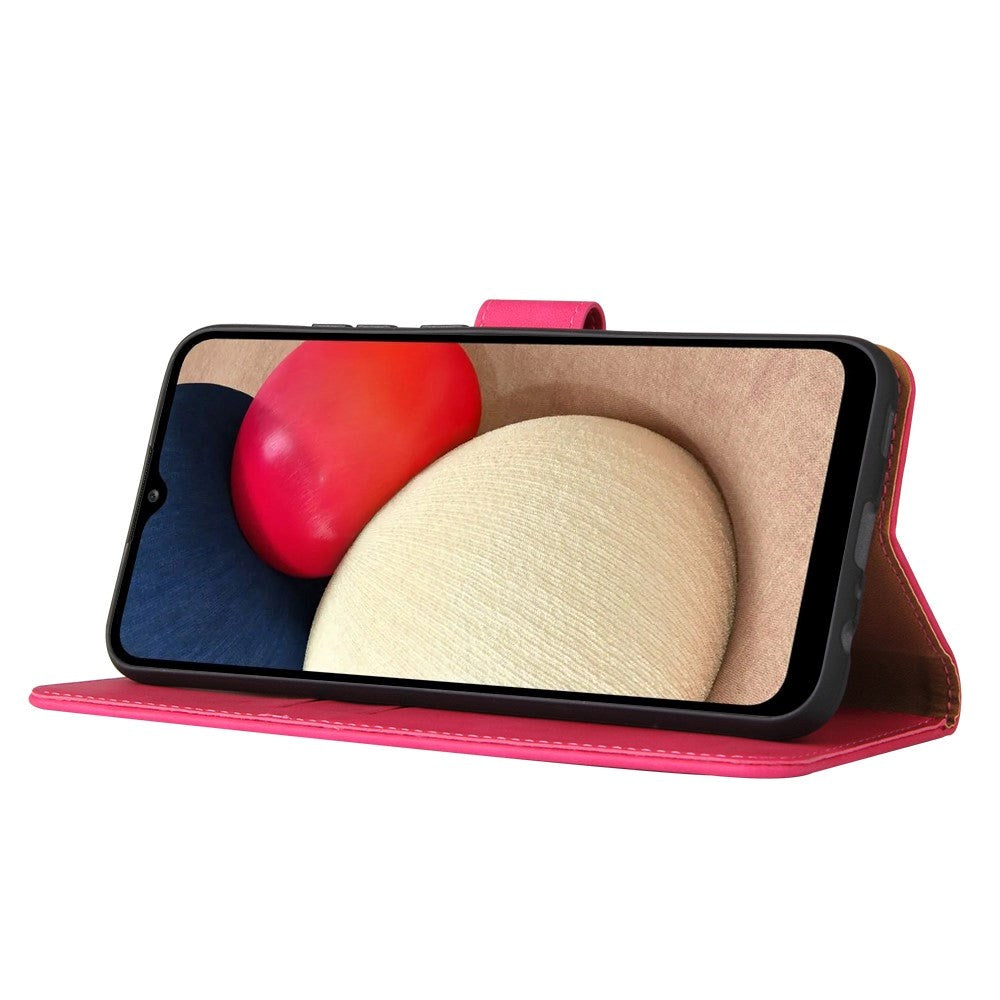 Samsung Galaxy A03s Flip-deksel i lær m. Lommebok - Rosa