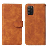 Samsung Galaxy A03s Flip-deksel i lær m. Lommebok - Brun