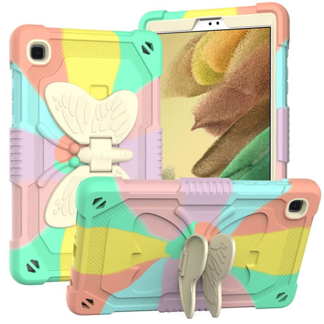 Samsung Galaxy Tab A7 Lite Butterfly Kickstand Kids Case - Grå / Rainbow V2