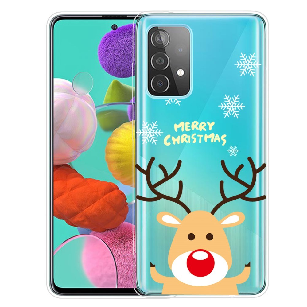 Samsung Galaxy A72 5G / 4G TPU Plast Julecover - Merry Christmas - Rudolf